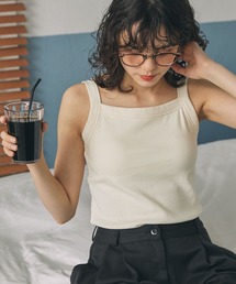 カップ付き キャミソール アソート スクエアネック カップ付き