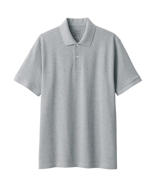 無印良品（MUJI） ポロシャツ 紳士 洗いざらし鹿の子編み半袖