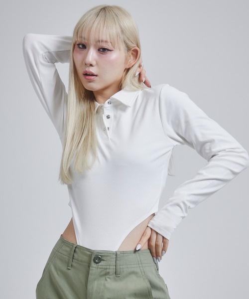 ENVYM（アンビー） tシャツ カットリブボディスーツ レディース