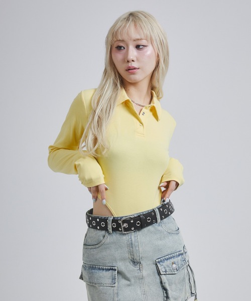 ENVYM（アンビー） tシャツ カットリブボディスーツ レディース