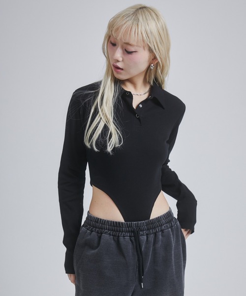 ENVYM（アンビー） tシャツ カットリブボディスーツ レディース