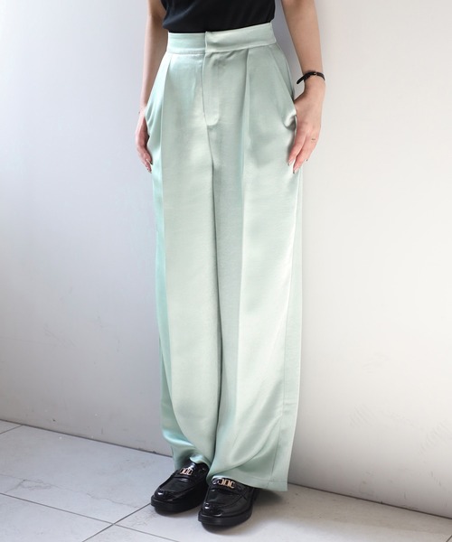 ENC パンツ glossy satin pants / グロッシーサテンパンツ