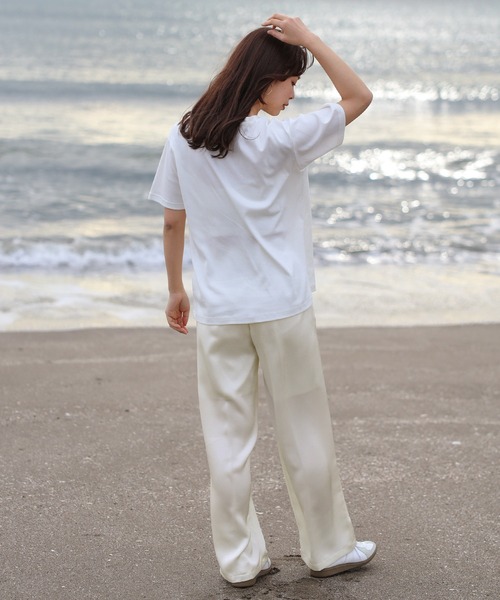 ENC ワイドパンツ パンツ glossy satin pants / グロッシーサテン