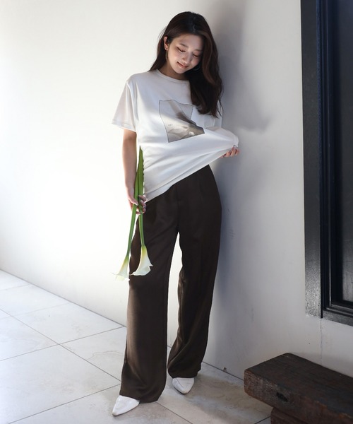 ENC パンツ glossy satin pants / グロッシーサテンパンツ