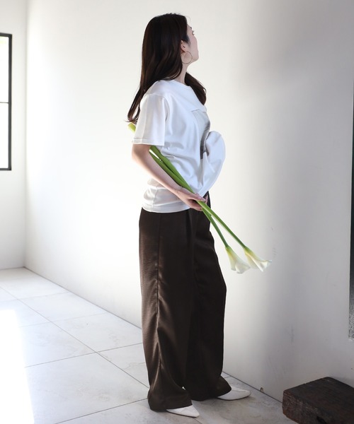 ENC パンツ glossy satin pants / グロッシーサテンパンツ