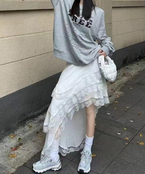 OZZONESTE　レース　編み上げ　アシンメトリー　スカート gossip!ロサンゼルス スカート レースレイヤード アシンメトリー