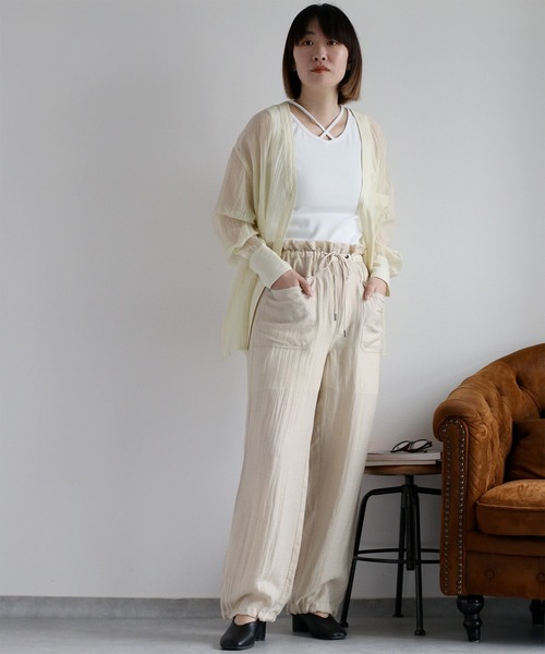 ブラウス シャツ ワッシャーシアーシャツ レディース FREAK'S STORE ブラウス シャツ シアーワッシャーシャツ/袖