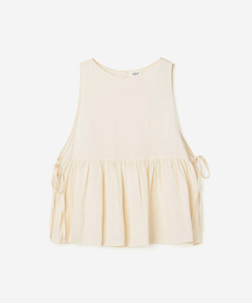 ブラウス シャツ コットン ギャザー ノースリーブ シャツ レディース LE GLAZIK ブラウス シャツ | ノースリーブギャザーシャツ WOMEN