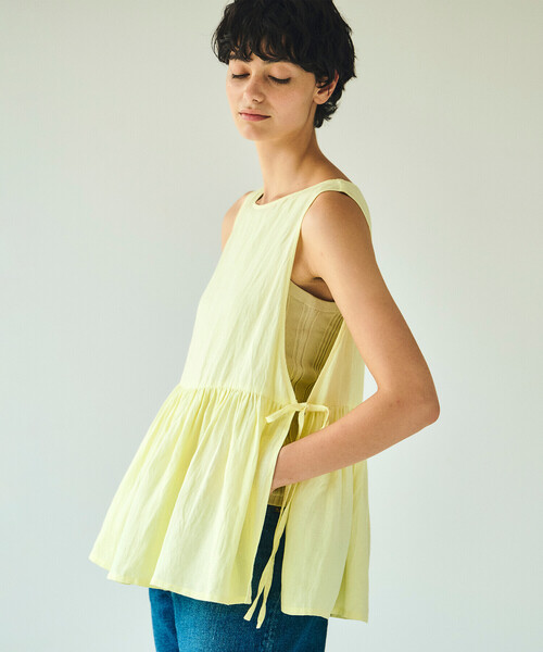 ブラウス シャツ LE GLAZIK | ノースリーブギャザーシャツ WOMEN レディース