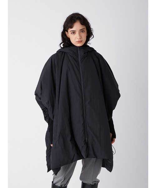 ミラオーウェン　フード付きオーバーサイズダウンジャケット　ポンチョ Mila Owen（ミラオーウェン） ポンチョ ONE SIZE ベージュ レディース