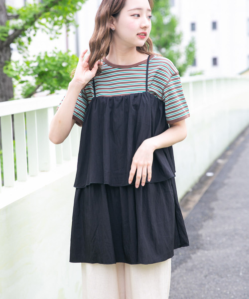 tシャツ MD OT MINI RUFFLE キャミソール / LADY レディース Disney SERIES CREATED by MOUSSY | MD OT MINI RUFFLE キャミ