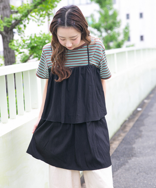 ITEMS URBANRESEARCH tシャツ チュニックレイヤードキャミソール
