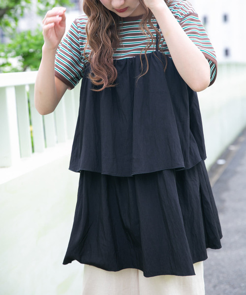 ITEMS URBANRESEARCH tシャツ チュニックレイヤードキャミソール
