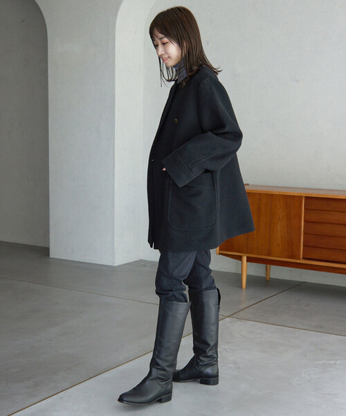 「SLOBE IENA」 ノーカラージャケット 38 アイボリー レディース_画像4