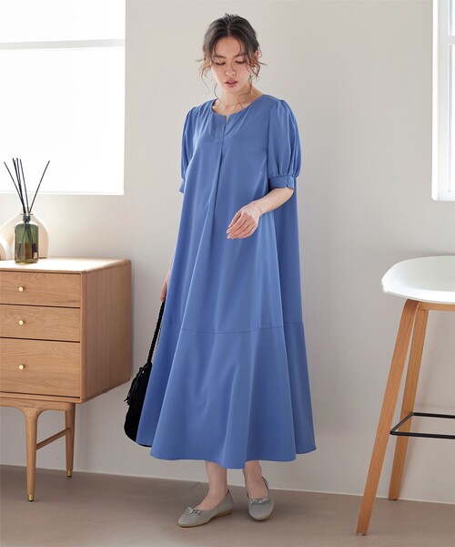 Tiaclasse ワンピース 「大きいサイズ」裾切替マーメイドフレア