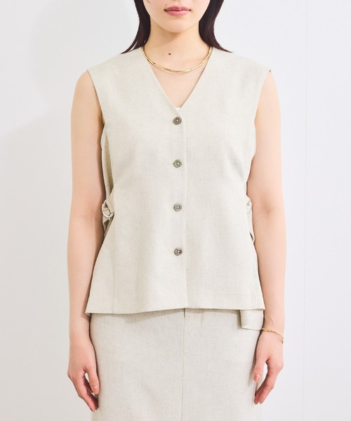 VIS（ビス） ベスト ジレ 「セットアップ対応」サイドベルトフレアジレ