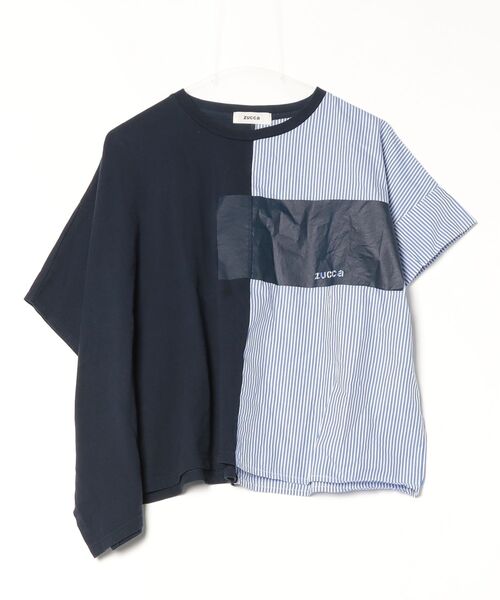 「ZUCCa」 半袖カットソー M size ネイビー レディース
