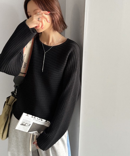 【2023✨シルク】ドゥーズィエムクラス Reffine Pull ニット 麻 classicalelf ニット セーター ゆるリブの抜け感。ドルマン袖