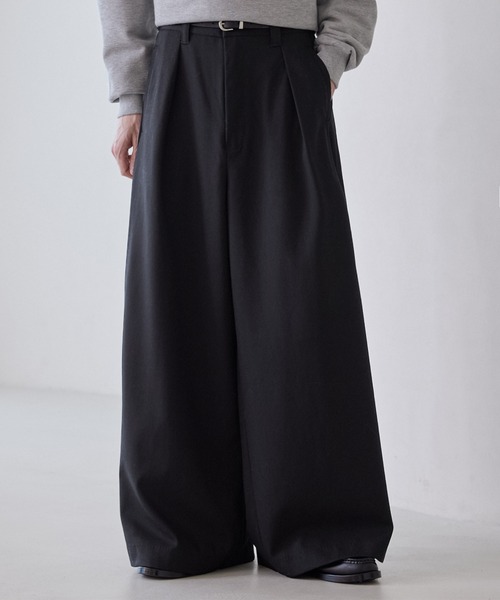 LUENNA スラックス 「LUENNA」One-Tuck Baggy Wide Slacks