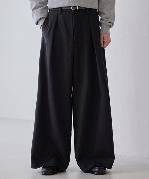 LUENNA スラックス 「LUENNA」One-Tuck Baggy Wide Slacks