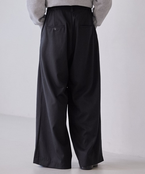 LUENNA ワイドパンツ スラックス 「LUENNA」One-Tuck Baggy Wide