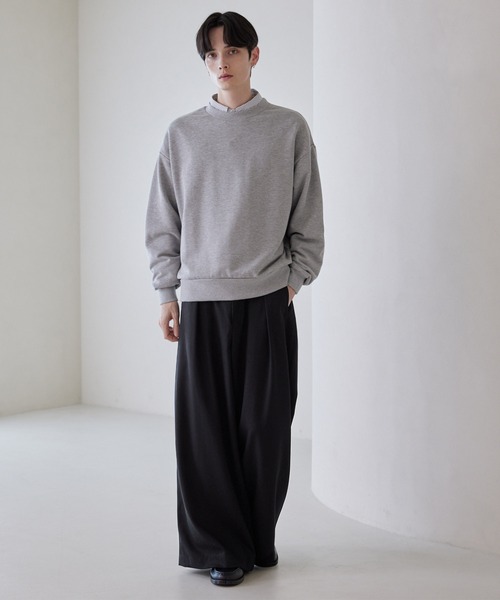 LUENNA ワイドパンツ スラックス 「LUENNA」One-Tuck Baggy Wide