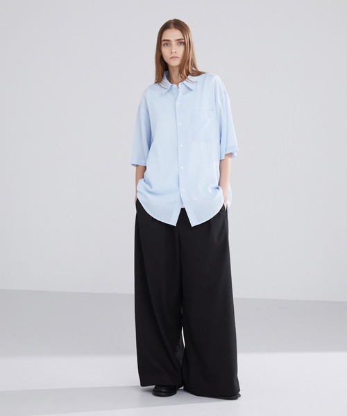 LUENNA ワイドパンツ スラックス 「LUENNA」One-Tuck Baggy Wide