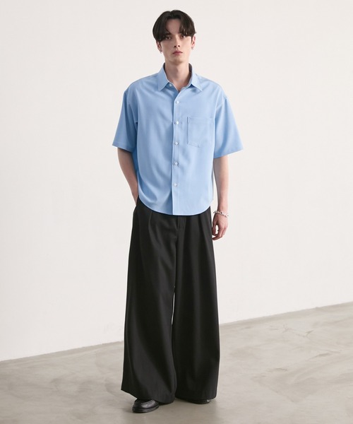 LUENNA ワイドパンツ スラックス 「LUENNA」One-Tuck Baggy Wide