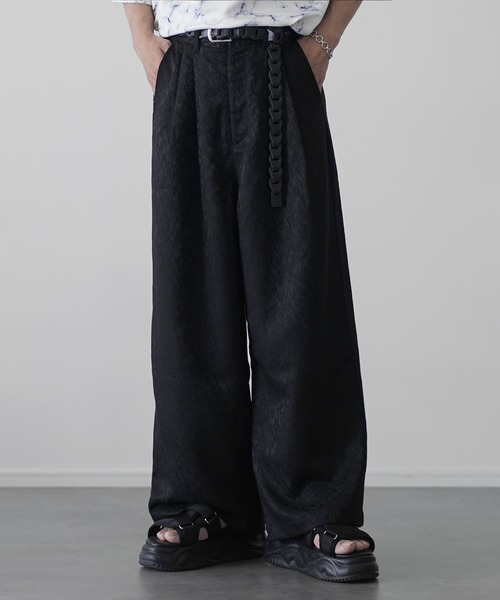  bahama 2タック シルク100% ワイド バギー スラックス Camphor wood スラックス 2tuck wide baggy slacks / 2タック