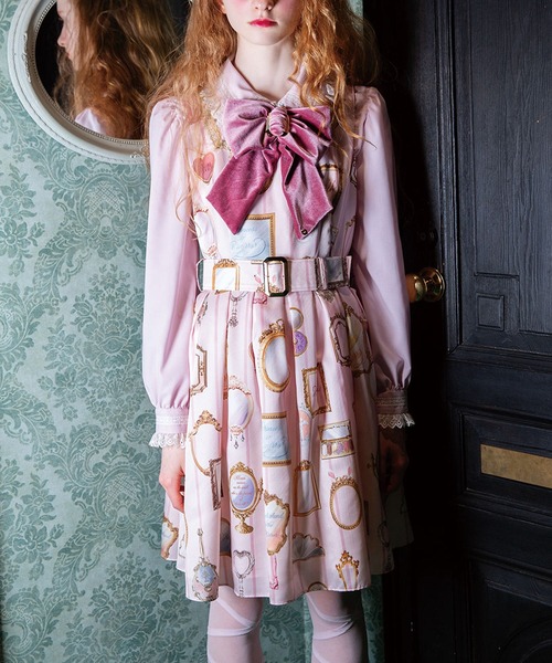 Milk ジャンパースカート　ローブドリボン　ピンク Milk ジャンパースカート ローブドリボン ピンク Ribbon ジャンパー