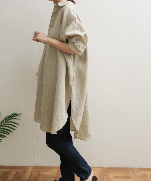 「URBAN RESEARCH DOORS」 長袖シャツ MEDIUM ライトベージュ レディース