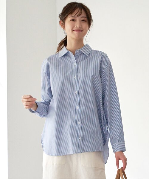 「ikka」 長袖シャツ L ライトグレー レディース