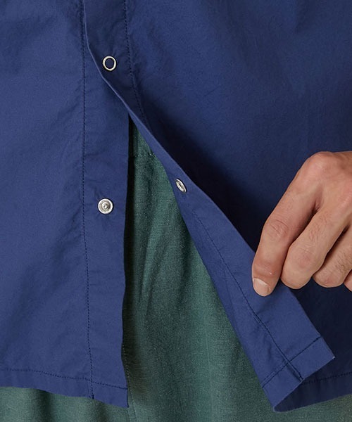 BLUE シャツ タイプライター ショートスリーブ スナップワーク