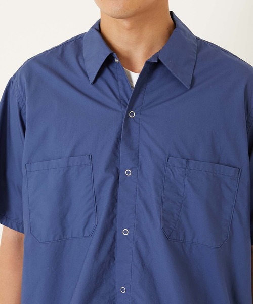 BLUE BLUE タイプライター ショートスリーブ スナップワークシャツ BLUE BLUE（ブルーブルー） シャツ 半袖 タイプライター ショート