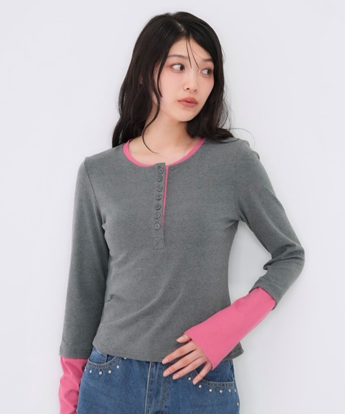 Enewd nina tシャツ ZOZO限定 大人気 ハーフボタン レイヤード風