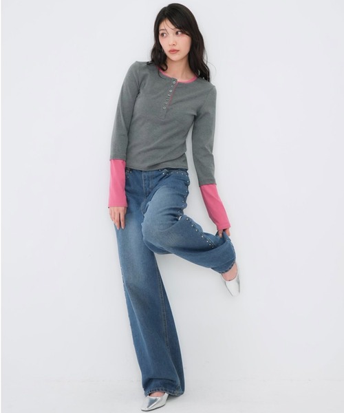 Enewd nina tシャツ ZOZO限定 大人気 ハーフボタン レイヤード風