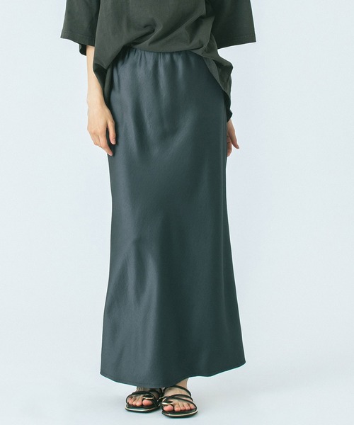 ローズバッド（ROSE BUD）/CREOLME/SATIN LONG SKIRT ROSE BUD（ローズバッド） スカート (CREOLME)SATIN LONG SKIRT