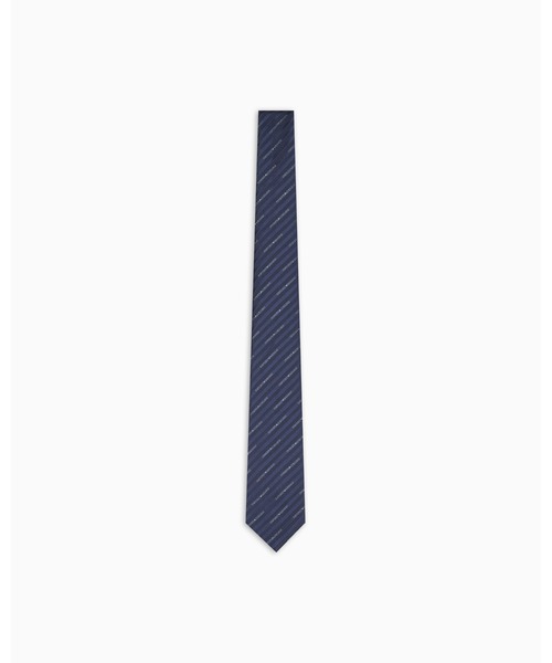 エンポリオアルマーニ　ネクタイ　紺　無地　シルクジャガード EMPORIO ARMANI ネクタイ 「エンポリオ アルマーニ」ネクタイ ピュア