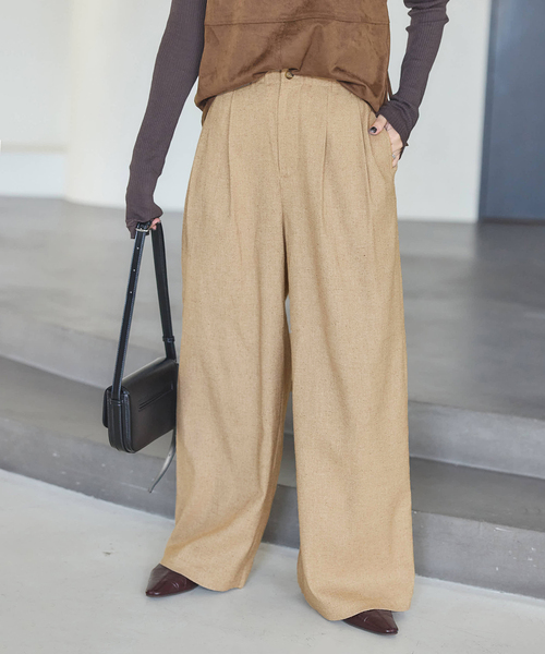 JOURNAL STANDARD 】カラーネップ ツイード ワイドスラックス JOURNAL