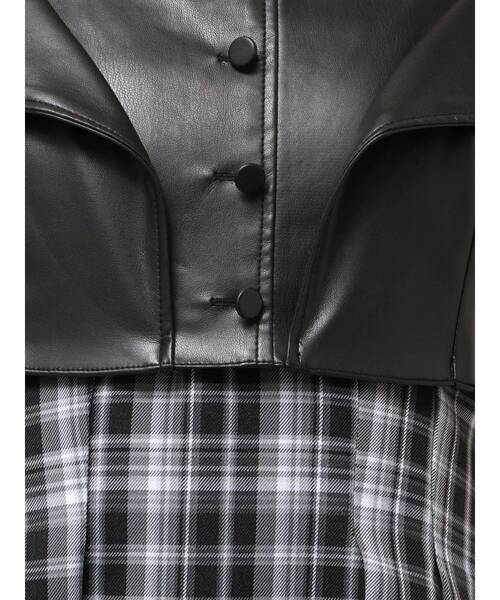 MERCURYDUO（マーキュリーデュオ） ワンピース フェイクレザービスチェ