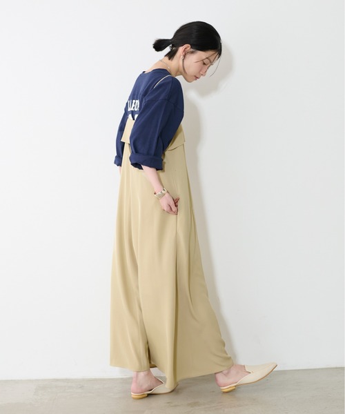 「LARUTA」 キャミソールワンピース MEDIUM チャコールグレー レディース_画像2