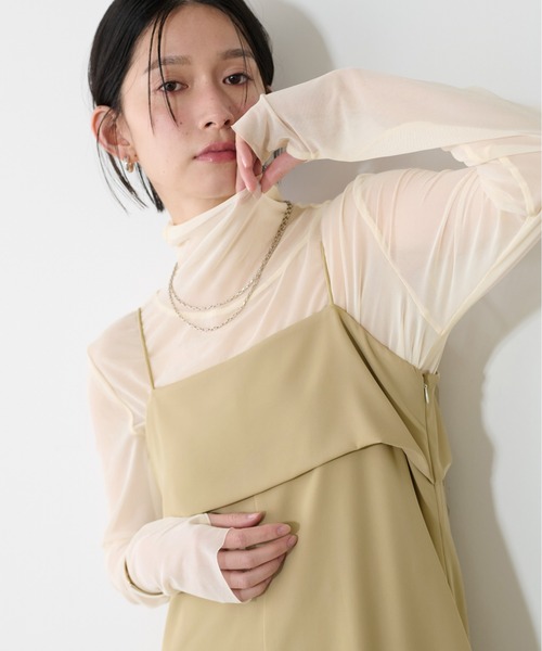 「LARUTA」 キャミソールワンピース MEDIUM チャコールグレー レディース_画像8