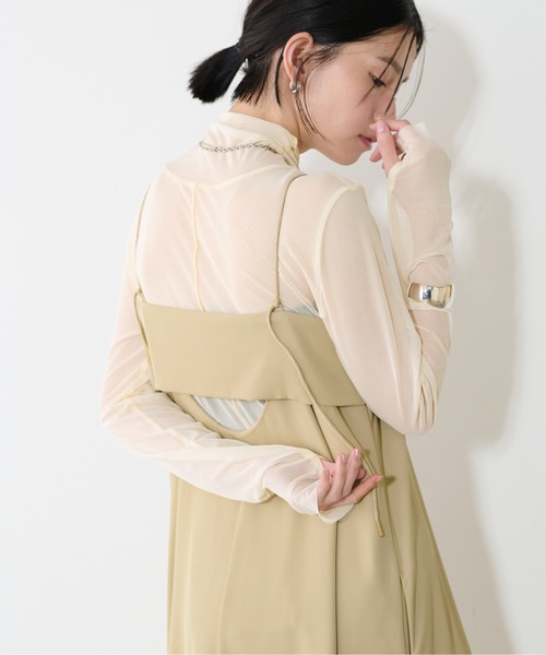 「LARUTA」 キャミソールワンピース MEDIUM チャコールグレー レディース_画像9