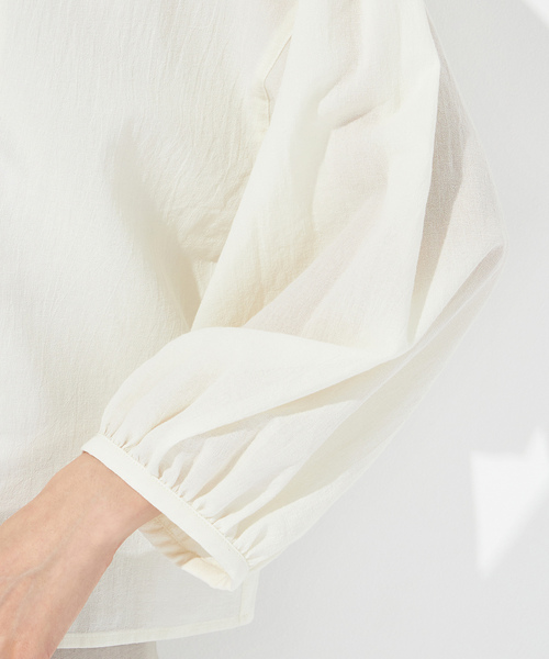 「Petit Honfleur」 7分袖ブラウス 11号 ネイビー レディース_画像5