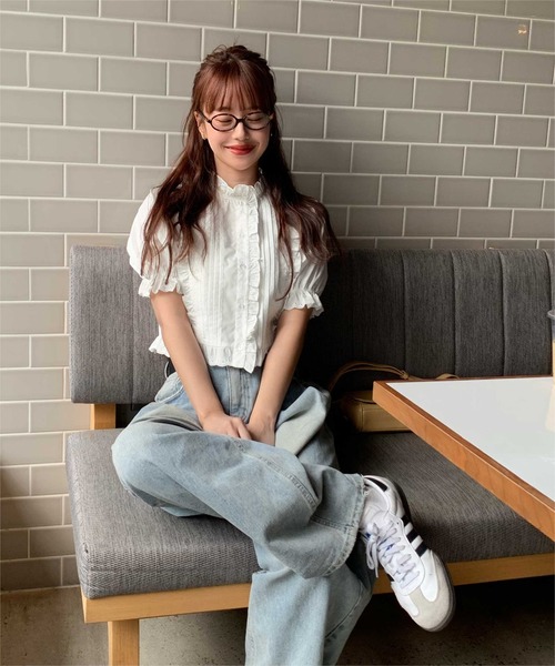 「titivate」 半袖ブラウス M オフホワイト レディース_画像2