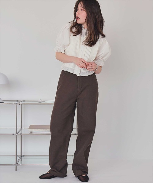 「titivate」 半袖ブラウス M オフホワイト レディース_画像7