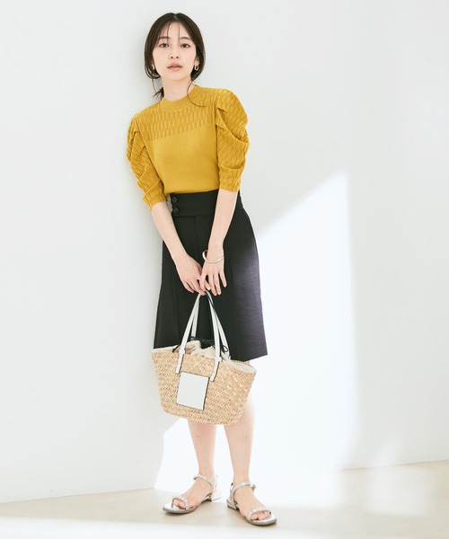 「VIS」 半袖ニット FREE マスタード レディース_画像8