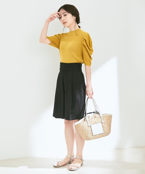 「VIS」 半袖ニット FREE マスタード レディース_画像9