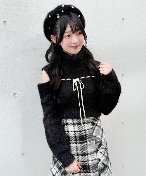 NOMAE（ノーマエ） ニット セーター ベロアリボンオフタートルニット