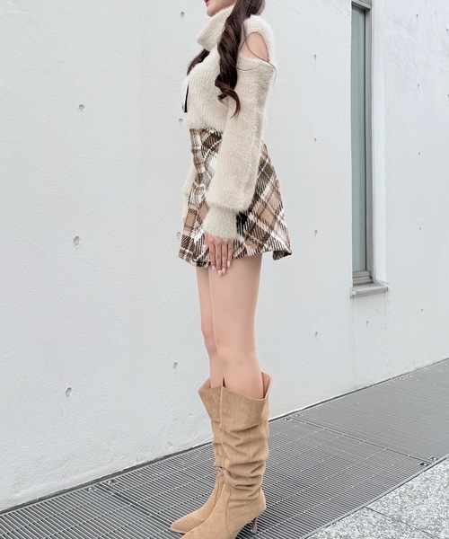 NOMAE（ノーマエ） ニット セーター ベロアリボンオフタートルニット